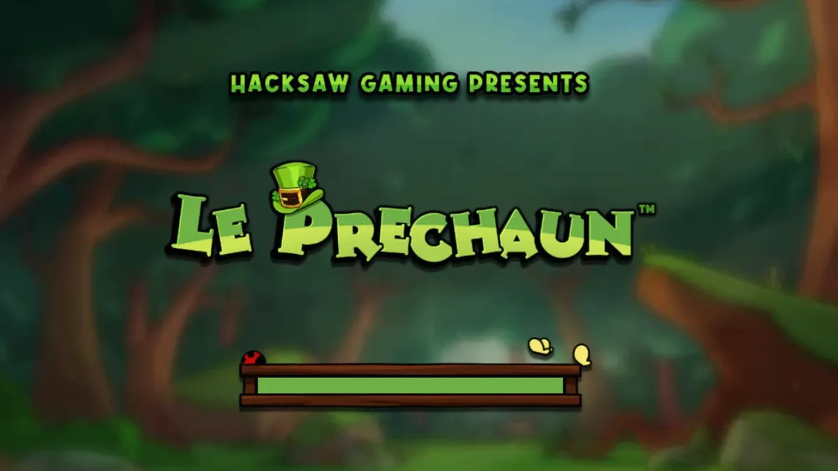 O guaxinim protagonista do slot Le Prechaun em um cenário de floresta irlandesa