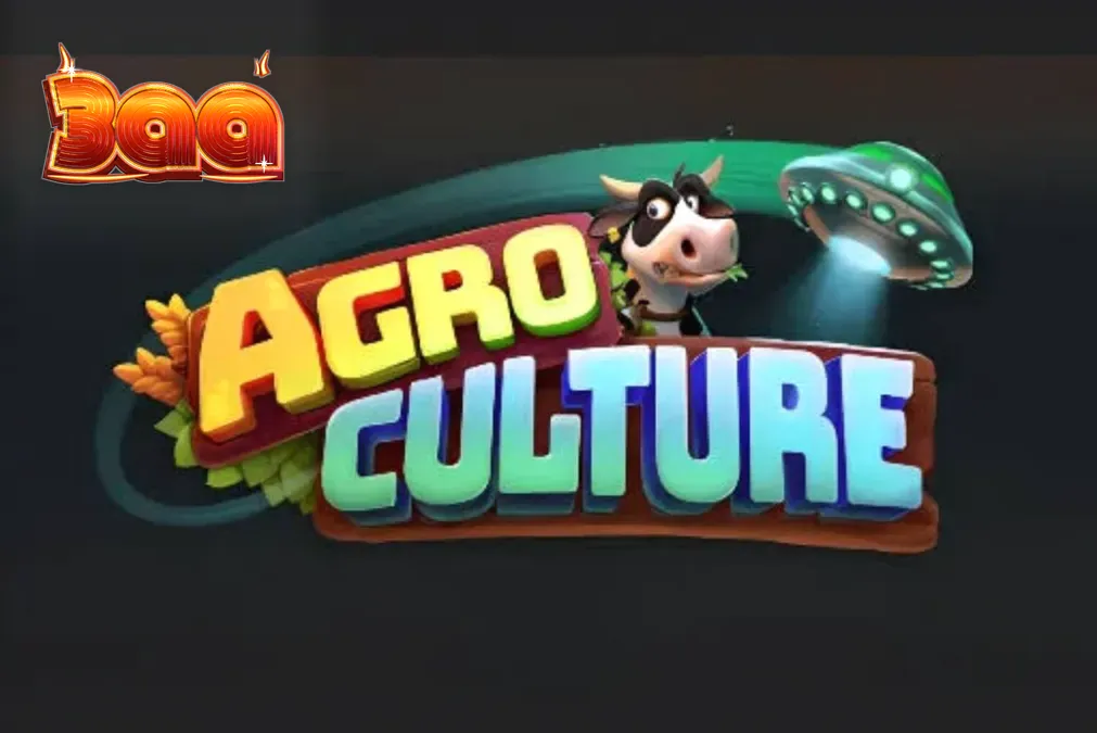 Interface do jogo de slot AgroCulture com elementos de fazenda e naves espaciais